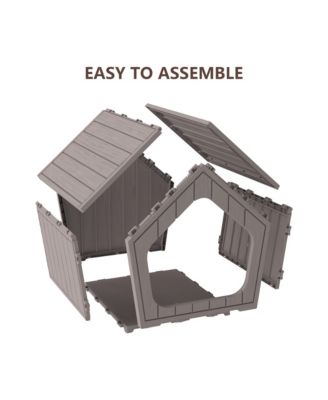 Durable MDF Structure Foldable Indoor Cat House Blue with Scratch Pad for Multi-Cats