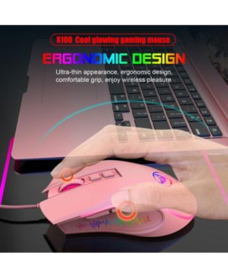 Wired Gaming Mouse, 3600 DPI Adjustable, 7-Color RGB Backlit, Ergonomic Plug & Play Mouse for PC Laptop Gamers & Office Workers