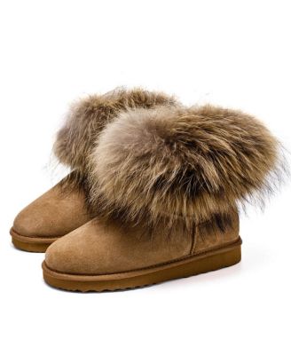 Women's Shearling and Raccoon Hair Boots CY2469