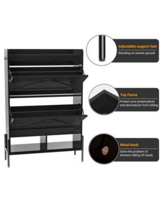 Shoe Storage Cabinet with 2 Flip Drawers, Freestanding Shoe Organizer for Entryway, Hallway