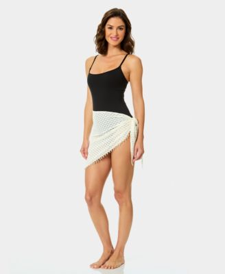 Women's Crochet Side Tie Cover-Up Skirt