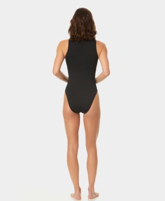 Women's V-Neck Textured One-Piece Swimsuit