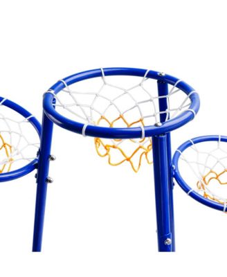 4-Hoop Kids Basketball Set, Multi-Height Fixed Hoops for Family & Group Play