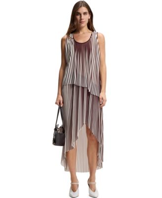 BOSS by Women's Two-Tone Pliss&eacute; Pleat A-Line Dress