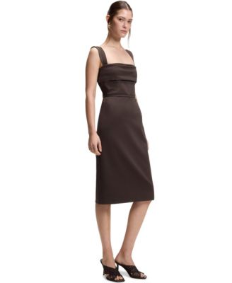 BOSS by Women's Slim-Fit Jersey Layered Detail Dress