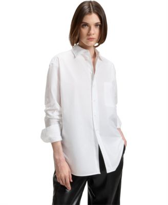 BOSS by Women's Cotton Oversized-Fit Blouse