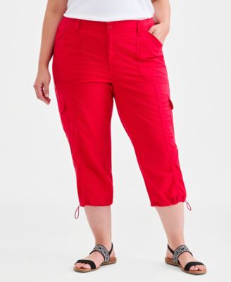 Plus Size Cargo Capri Pants
