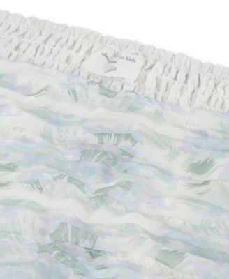 Girls' Emerson Organza Puff-Sleeve Square Neck Top