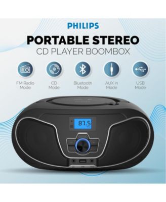 CD Player Boombox with Bluetooth, FM Radio, USB and AUX