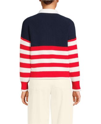 Women's Drifter Rugby with Woven Collar Sweater