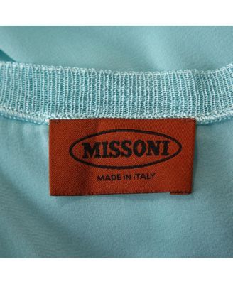 Women's Pastel Blue Silk & Knit Sleeveless Scoop Neck Top