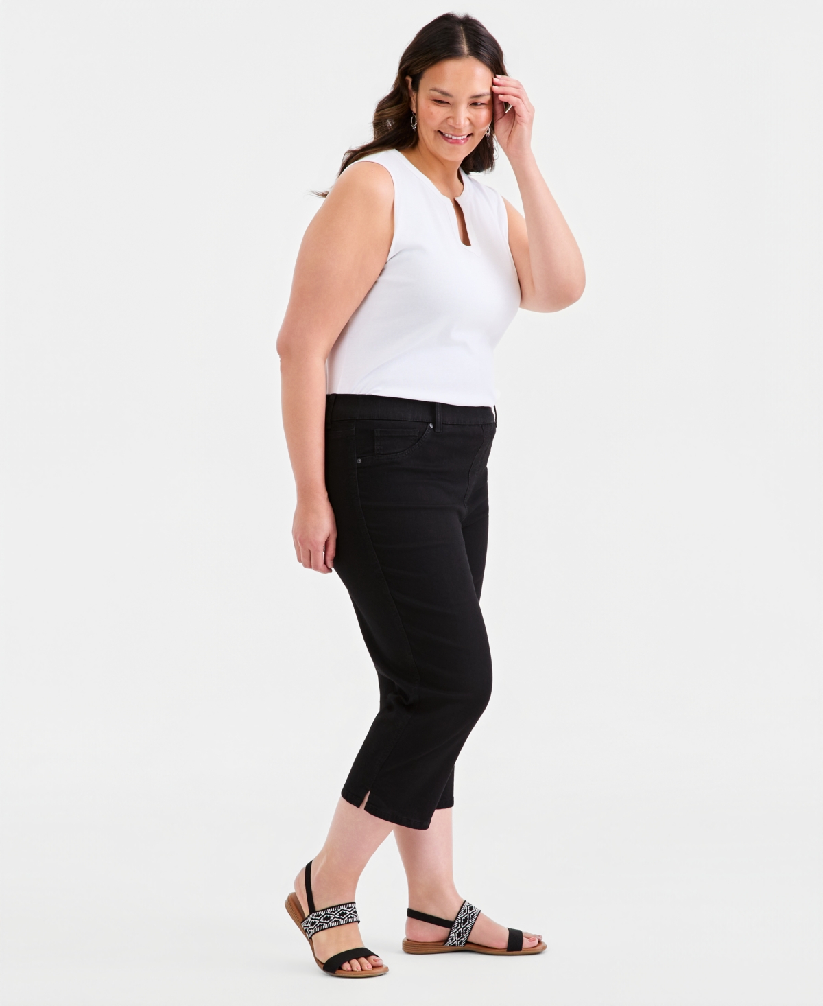 Style & Co Plus Size High-Rise Shaping Capri Pants, Macy's Exclusive