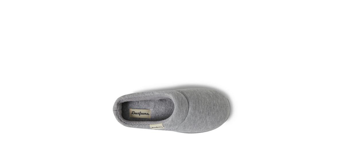 Dearfoams Women's Lacey Rib Knit House Shoe Clog Slipper