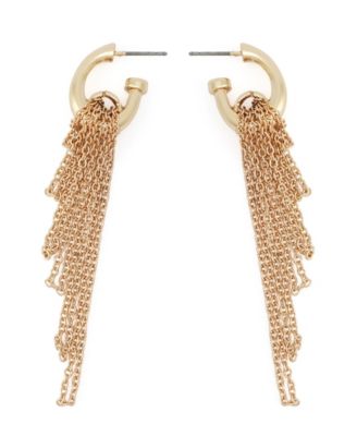 Gold Chain Fringe Huggie Earrings