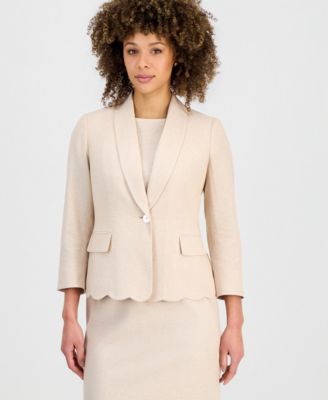 Women's Shawl-Lapel Scalloped Jacket