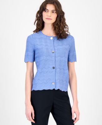 Women's Zigzag Short-Sleeve Cardigan