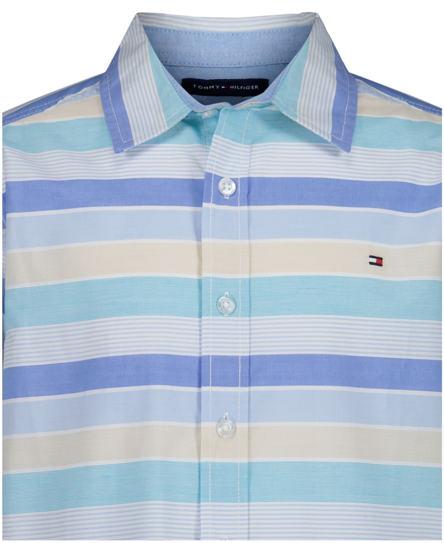 Boys' 8-20 Bold Railroad Stripe Short-Sleeve Shirt