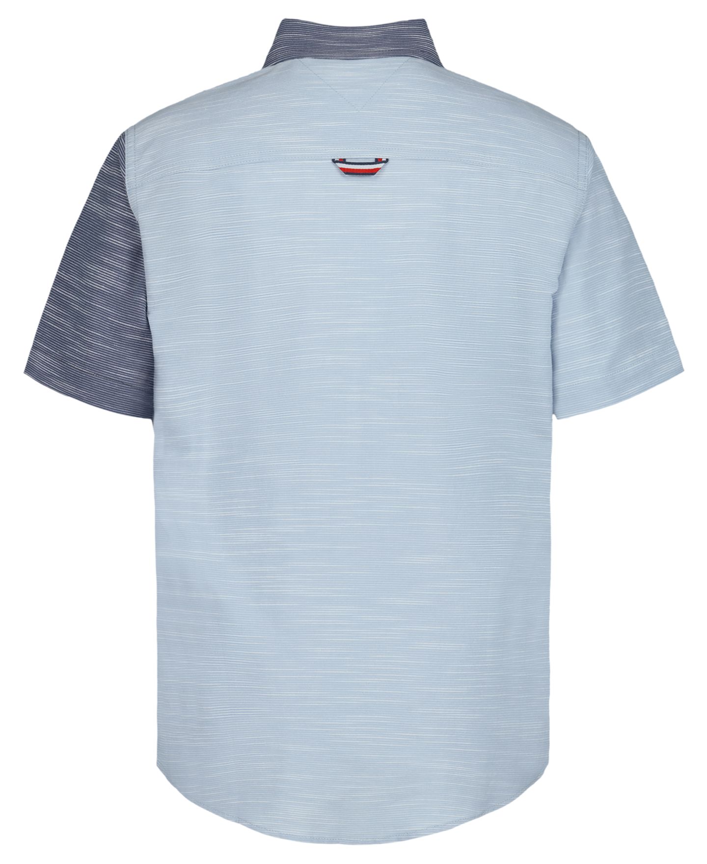 Рубашка Tommy Hilfiger Textured Party Short-Sleeve Woven Shirt для мальчиков, цвет: Шамбре синий — фото 2