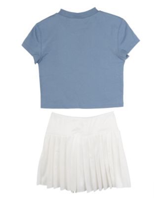 Girls' 4T-6X Graphic T-Shirt and Pleated Skort, 2-Piece Set