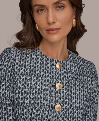 Petite Crewneck 5-Button Cropped Jacket