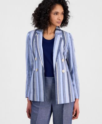 Women's Striped Open-Front Blazer