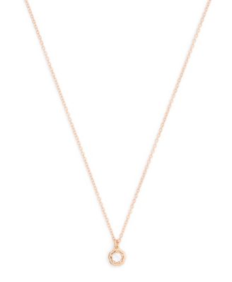 Faux Stone Halo Tea Rose Pendant Necklace