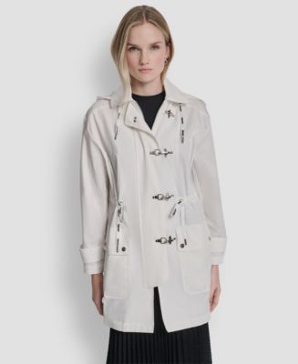 DKNY Women's Fire Clasp Anorak Hooded Metal Toggle Jacket - Macy's