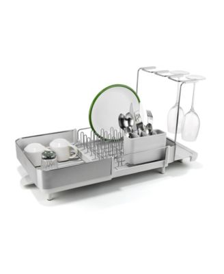 Extend Steel Plus 6.75" Expandable Dish Rack with Wine Glass Holder