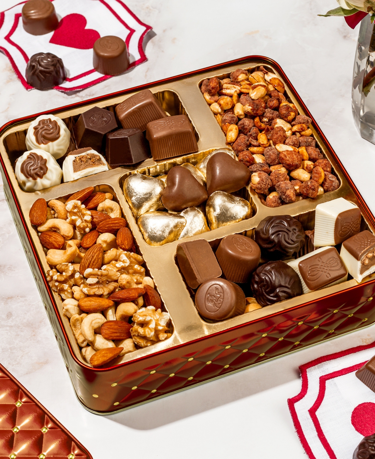 Bonnie & Pop Valentine's Day Chocolate and Nut Assortment, 29 Pieces