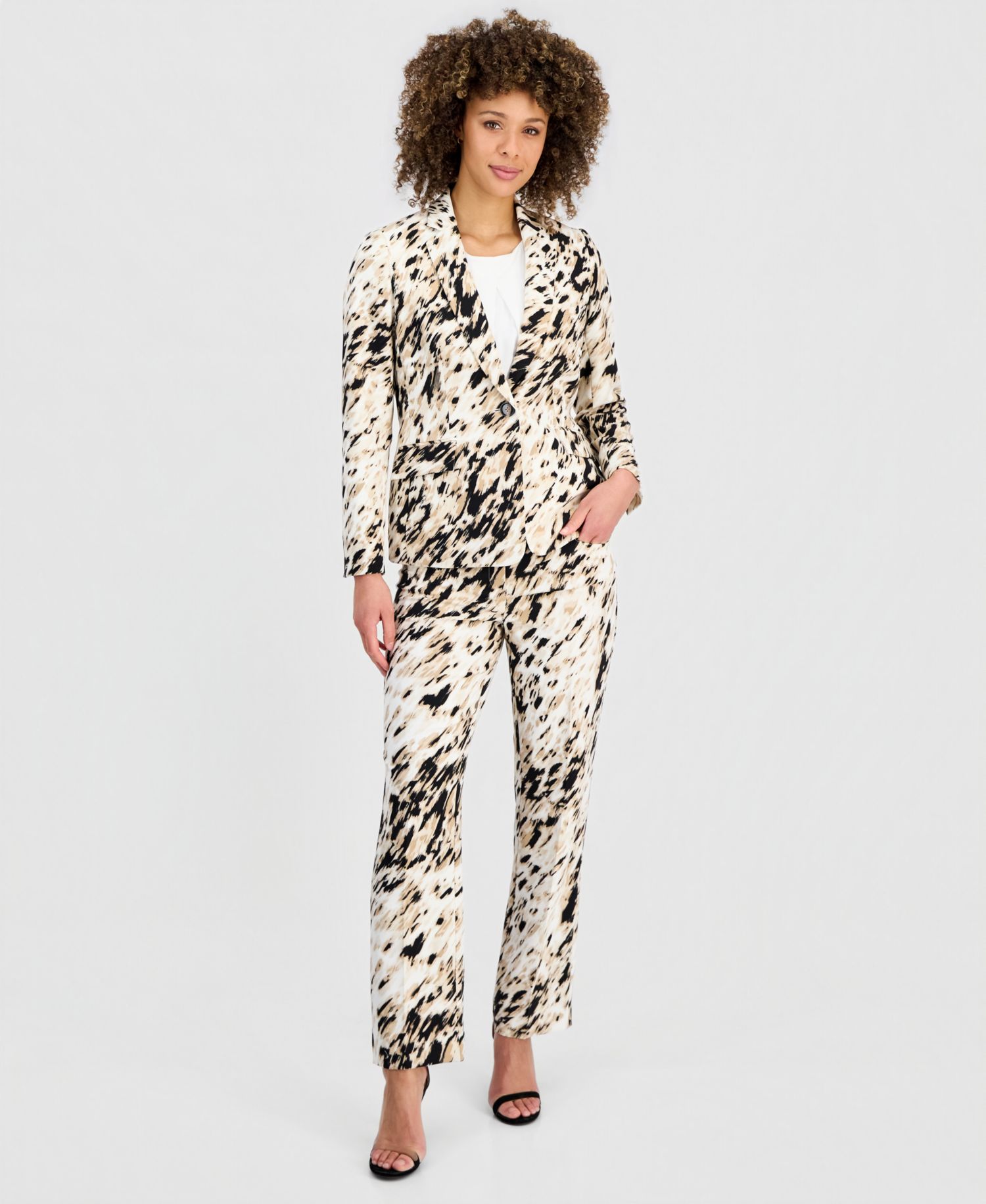 Women's Animal-Print One-Button Blazer