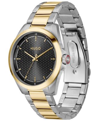 Men's Seam Quartz Stainless Steel Ionic Plated Thin Gold Steel Watch, 42.5mm