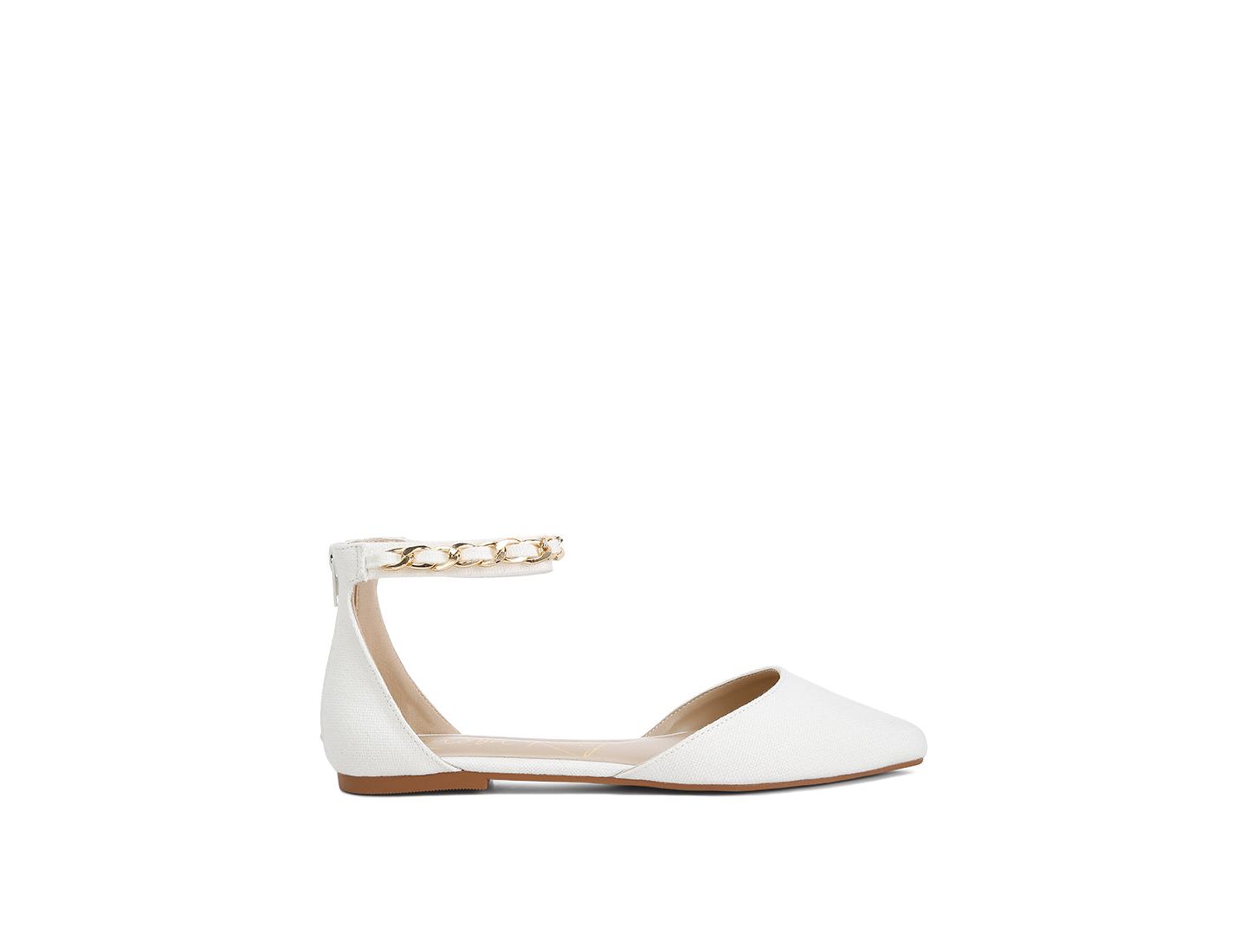 Женские сандалии London Rag Buqisi Chain Embellished Flat s, цвет: Белый — фото 6