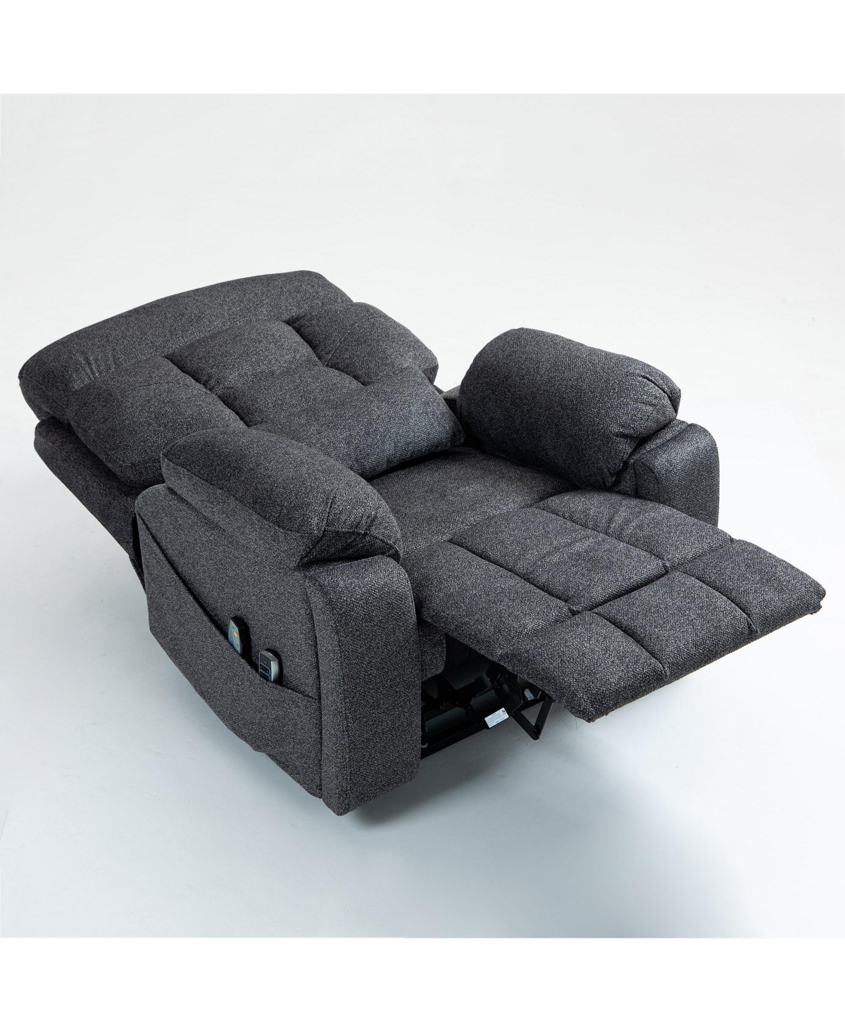 Boyel Living Velvet Electric Lift Recliner with Heating and Massage, Power Lift Sofa Chair with 2 Pocket Cup Holders, 2 Remote Controls, 4 Okin Motors