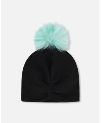 Girl Stretch Jersey Hat with Pompom - Toddler|Child