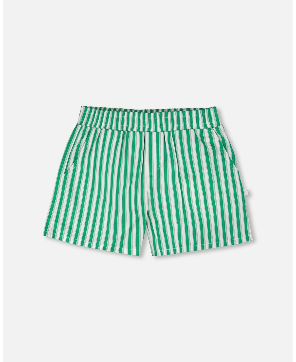 Deux par Deux Toddler Girls Striped Shorts Green - Toddler|Child