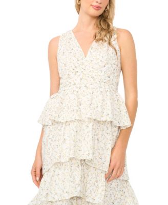 Women's Cascading V-Neck Ruffle Maxi Dress