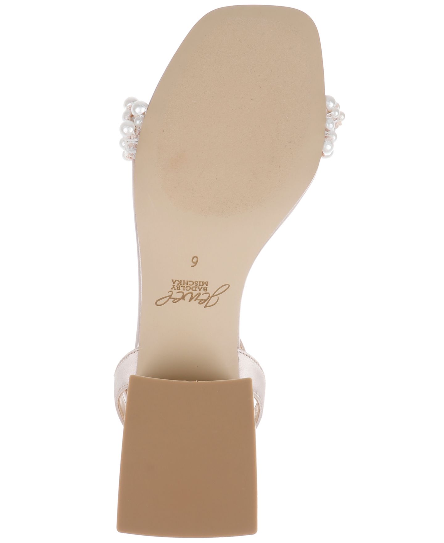 Женские сандалии Jewel Badgley Mischka Payton Square Toe Evening, цвет: Шампань атласный — фото 5