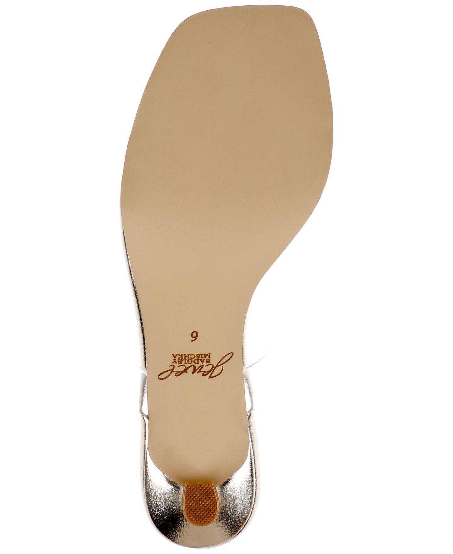 Женские сандалии Jewel Badgley Mischka Philippa Slip-On Dress Sandals, цвет: Прозрачный / Золотой — фото 5
