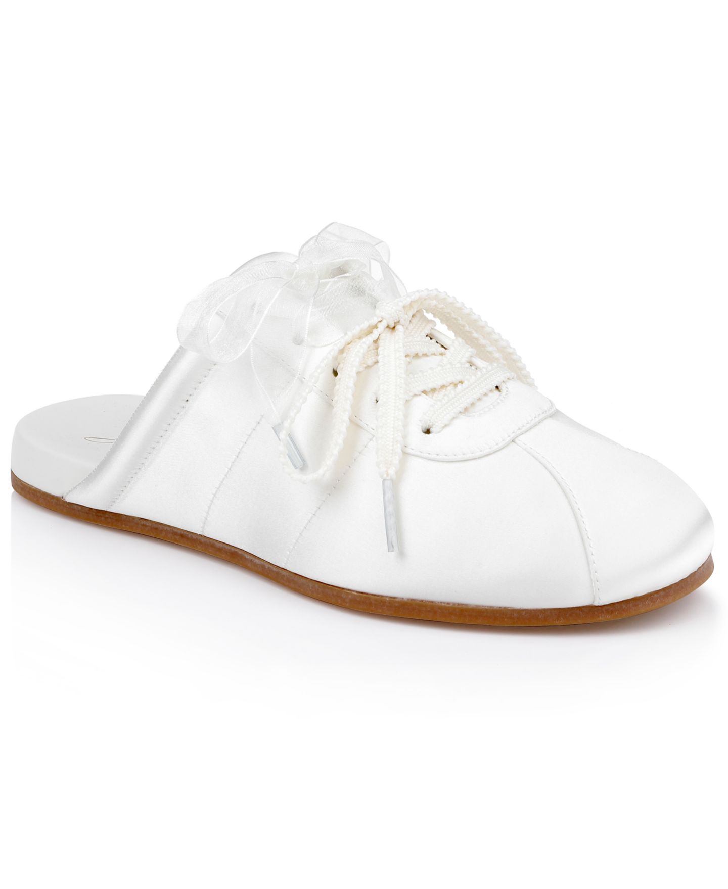 Женские кроссовки Jewel Badgley Mischka Priscila Slip-On Mule, цвет: Слоновая кость атласный — фото 1