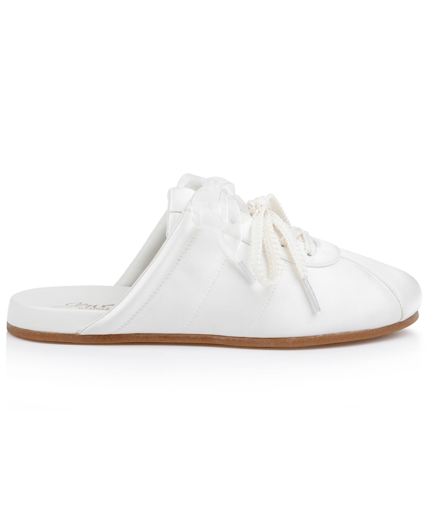 Женские кроссовки Jewel Badgley Mischka Priscila Slip-On Mule, цвет: Слоновая кость атласный — фото 2
