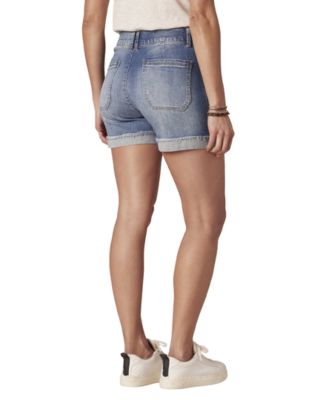 Petite AbSolution Mesh Panel High-Rise Shorts