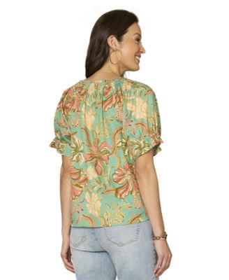 Petite Flutter Short-Sleeve Top