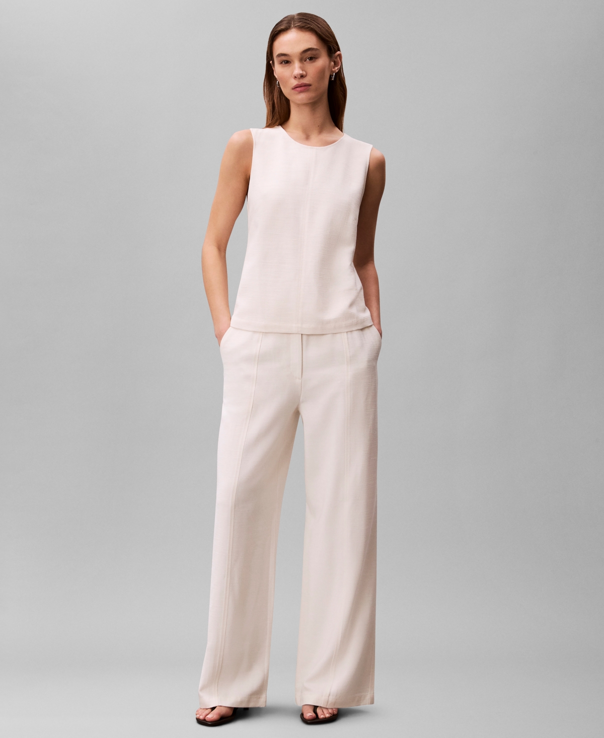 Calvin Klein Women's Textured High Rise Pants