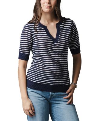 Women's Organic V-Neck Short Sleeve Sweater