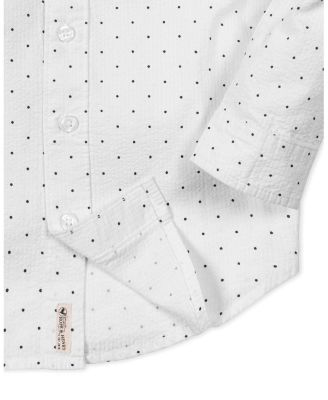 Toddler Boys Organic Long Sleeve Seersucker Shirt