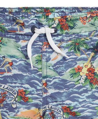 Boys' 2-7 Tropical Print Swim Trunks