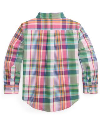 Boys' 2-7 Plaid Button-Down Poplin Shirt