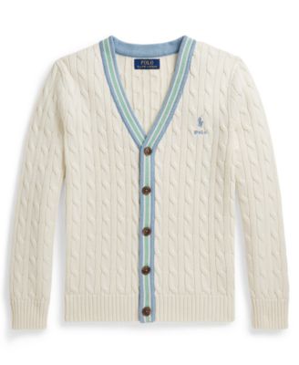Boys' 8-20 Striped V-Neck Cardigan