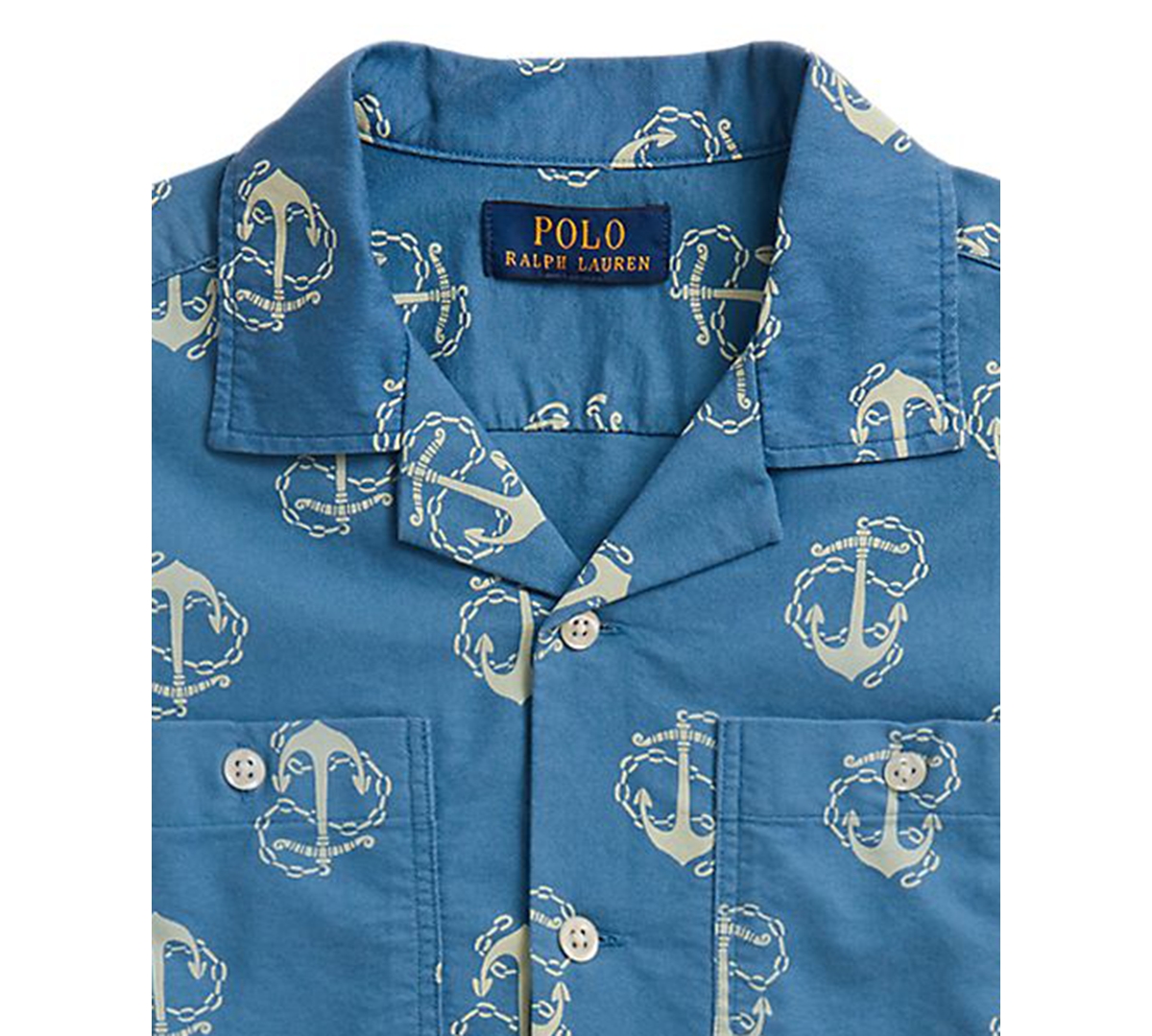 Polo Ralph Lauren Boys' 8-20 Anchor-Print Short-Sleeve Camp Shirt