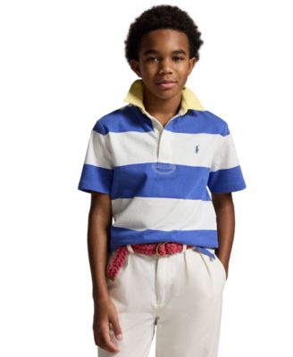 Boys' 8-20 Striped Cotton Short-Sleeve Rugby Shirt